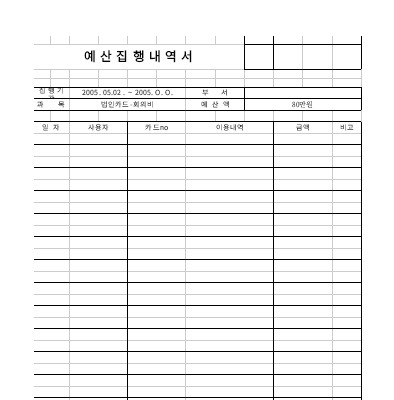 예산집행내역서
